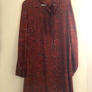 Paisley Tie Neck Dress